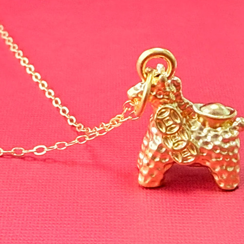 24K 24金　馬 ネックレス H 24金 コインペンダント ネックレス K24 純金 1/25oz 馬 ホース