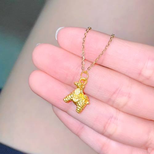 24K24K純金馬ネックレス24金ゴールド 馬上富貴 干支午24K
