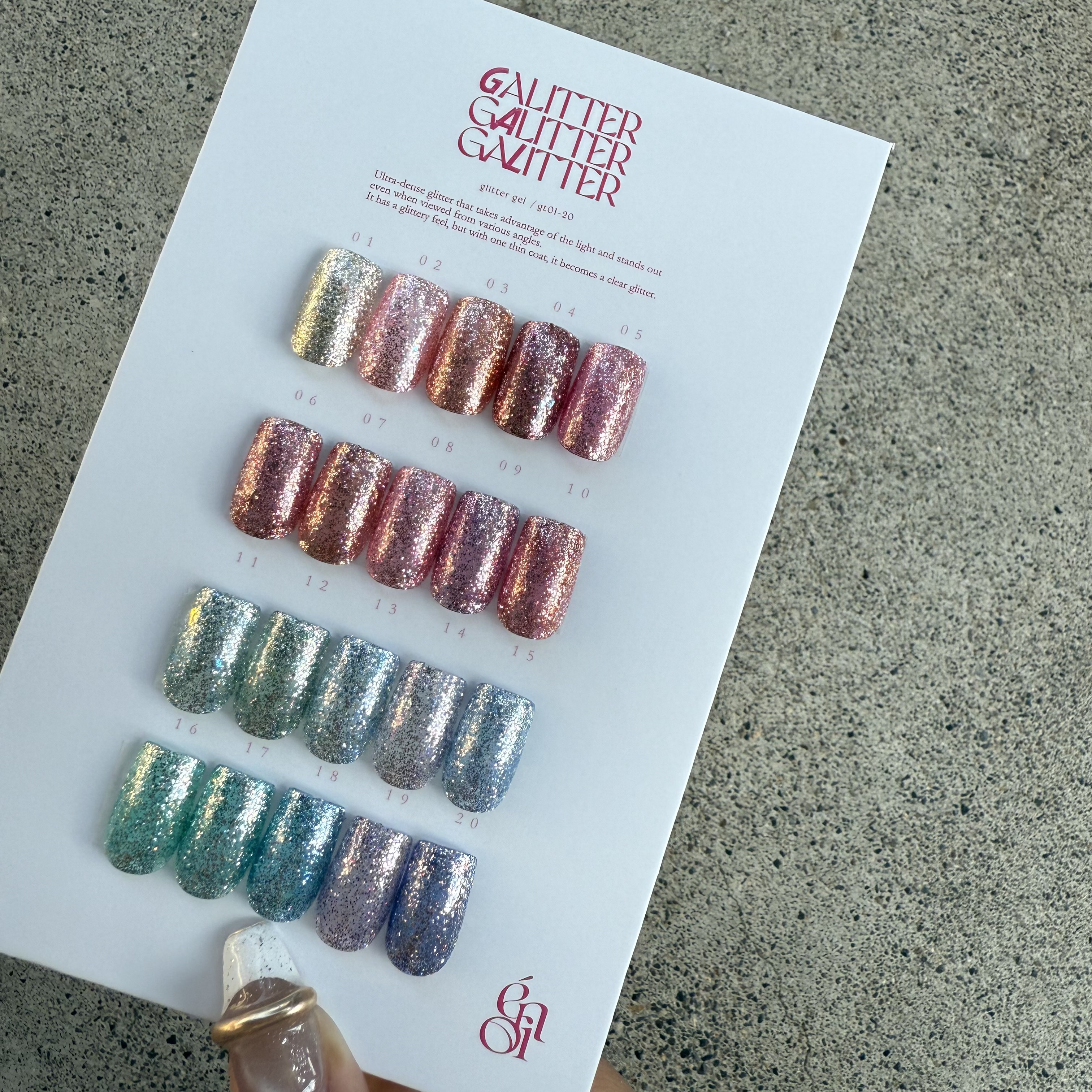 ネイルチップ＊enoiギャリッター ワンカラー ピンク オレンジ