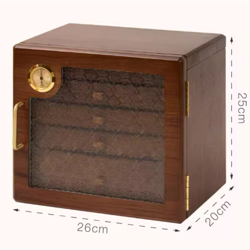 専用 木製アクセサリーケース 4段 引き出し付き 宝石箱　ジュエリーケース　木製 木製ジュエリーボックス 花柄グラス付き扉 大容量 アクセサリー