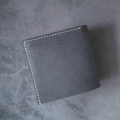 薄い二つ折り財布 ハンドメイド 姫路レザー ヌメ革 手縫い メンズ