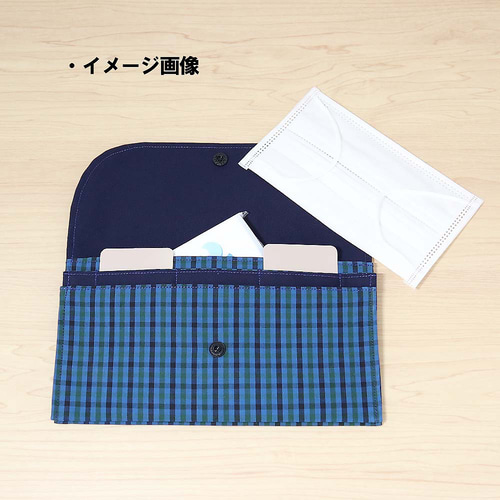 ファミリア風 ブルグリーンチェック×ネイビー タータンチェック マルチ