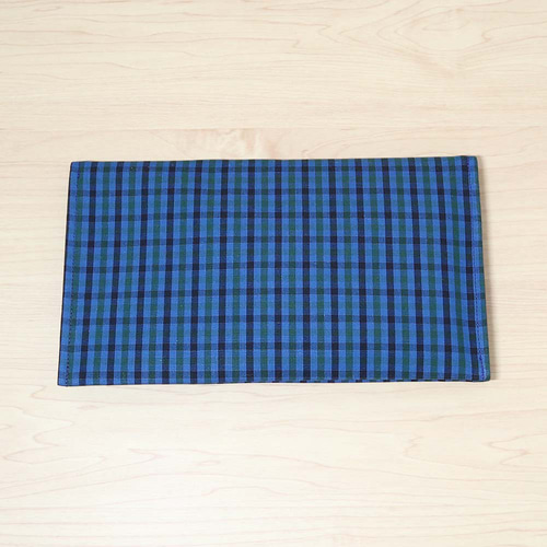 ファミリア風 ブルグリーンチェック×ネイビー タータンチェック マルチ