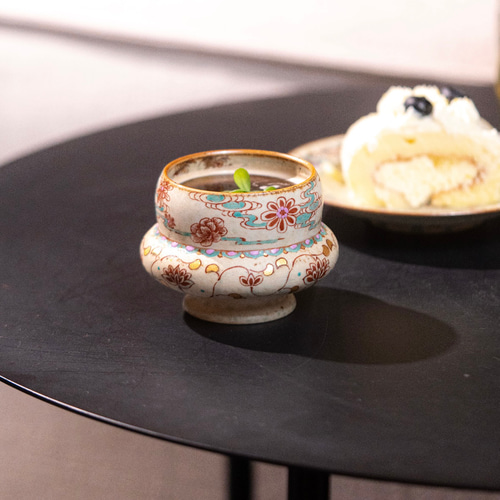 詩瓷集｜中国・唐風デザイン／釉上彩＋金彩・霊獣「鳳凰」文様 浮き輪