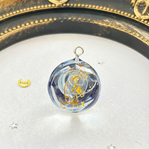 宇宙玉×龍|守護のレジンネックレス 空レジン ドラゴン レジン