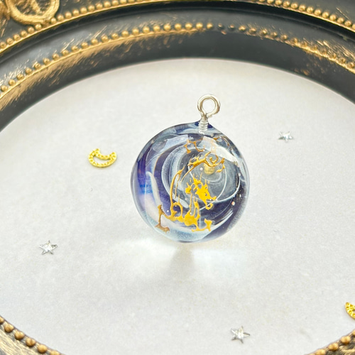 宇宙玉×龍|守護のレジンネックレス 空レジン ドラゴン レジン