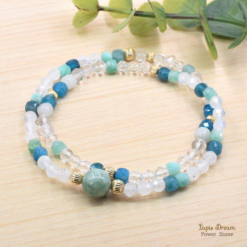 幸運をそっと引き寄せるお守り | ビルマ翡翠、エメラルドの天然石パワー.ストーン ブレスレット