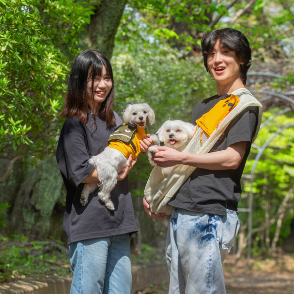 【コラボ④】犬用スリングバッグ　全２色　２サイズ 6枚目の画像