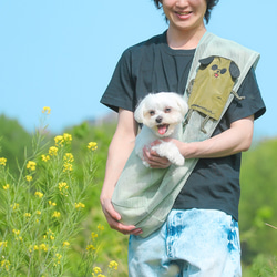 【コラボ④】犬用スリングバッグ　全２色　２サイズ 8枚目の画像