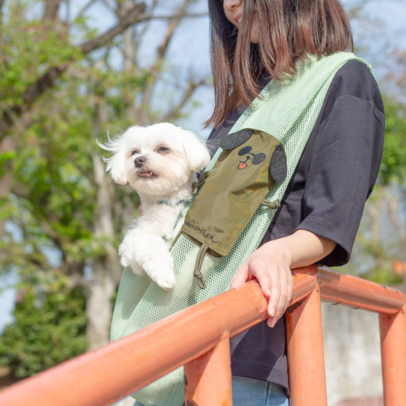 【コラボ④】犬用スリングバッグ　全２色　２サイズ 10枚目の画像