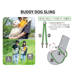 【コラボ④】犬用スリングバッグ　全２色　２サイズ 15枚目の画像
