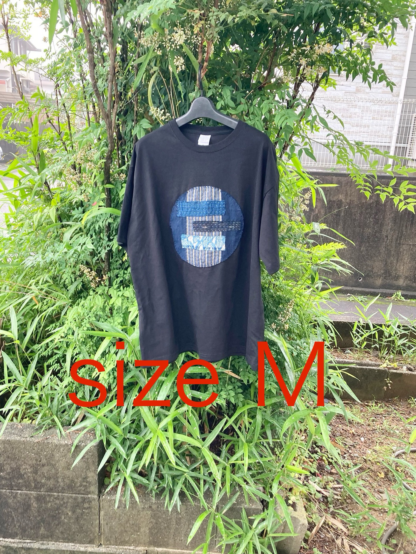 926 襤褸　tシャツ 古布　リメイク　藍染　藍染め　パッチワーク　刺し子　ヴィンテージ　オリジナル