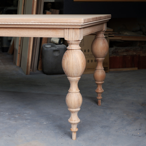 New☆送料無料☆ダイニングテーブル ナラ ろくろ脚 ターニングレッグ