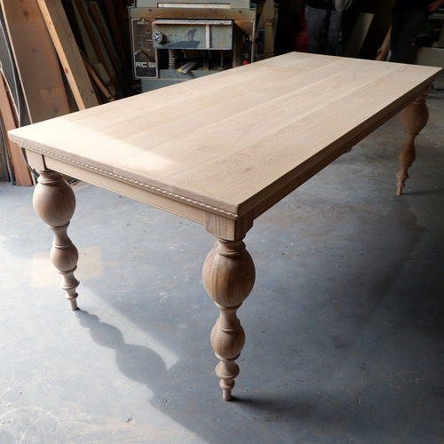 New☆送料無料☆ダイニングテーブル ナラ ろくろ脚 ターニングレッグ