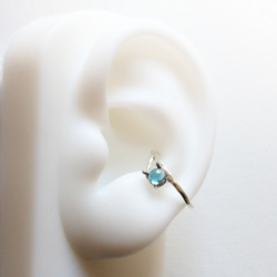 （925銀）9款雙向天然石耳夾（4毫米凸面寶石） 第11張的照片