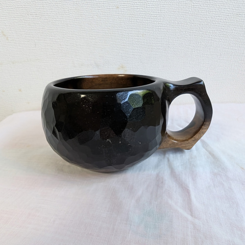 黒柿でつくった一木彫りコーヒーカップ マグカップ 良岳 通販