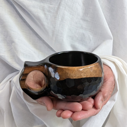 槐（エンジュ）の一木彫りコーヒーカップ マグカップ 良岳 通販