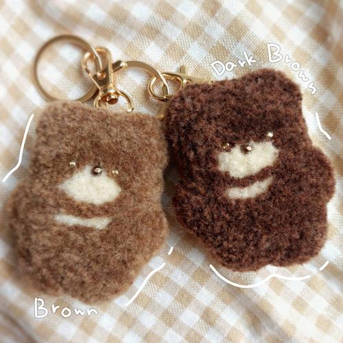 ツキノワグマのぬいぐるみキーホルダー(ブラウン)】マスコット くま