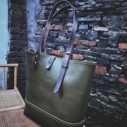 匠仕立てオリーブグリーントートバッグ（Kansai Craft Olive
