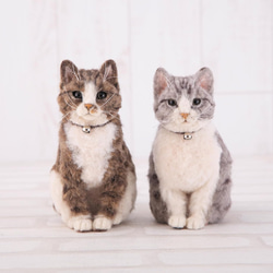ニードルフェルト 猫 キット ｜サバトラorキジトラ｜羊毛フェルト 植毛