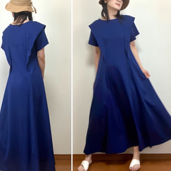【全３色】Xラインワンピース〜風が描く美シルエット〜UVカット／ゆったり伸縮素材【着丈変更可】 5枚目の画像