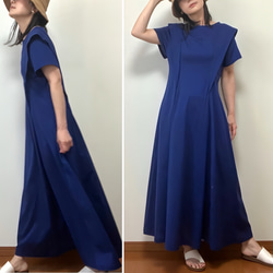 【全３色】Xラインワンピース〜風が描く美シルエット〜UVカット／ゆったり伸縮素材【着丈変更可】 6枚目の画像