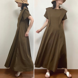 【全３色】Xラインワンピース〜風が描く美シルエット〜UVカット／ゆったり伸縮素材【着丈変更可】 8枚目の画像