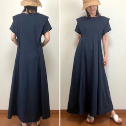 【全３色】Xラインワンピース〜風が描く美シルエット〜UVカット／ゆったり伸縮素材【着丈変更可】 9枚目の画像