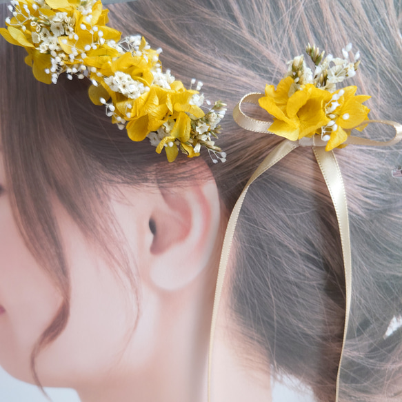 ＦｌｏｗｅｒＴｉａｒａ柚子色【ヘアーコームM・L】オプション色々 9枚目の画像