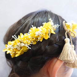 ＦｌｏｗｅｒＴｉａｒａ柚子色【ヘアーコームM・L】オプション色々 5枚目の画像