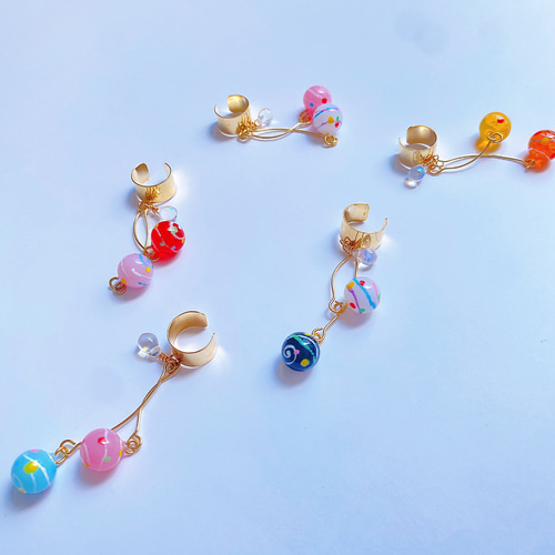 オーダーパーツ(イヤーカフAタイプさざれ石)　ハンドメイド　レジン　1点399円 レジン❁⃘* 9ピンやワイヤーを使用！vol.1ウィンターフラワーの