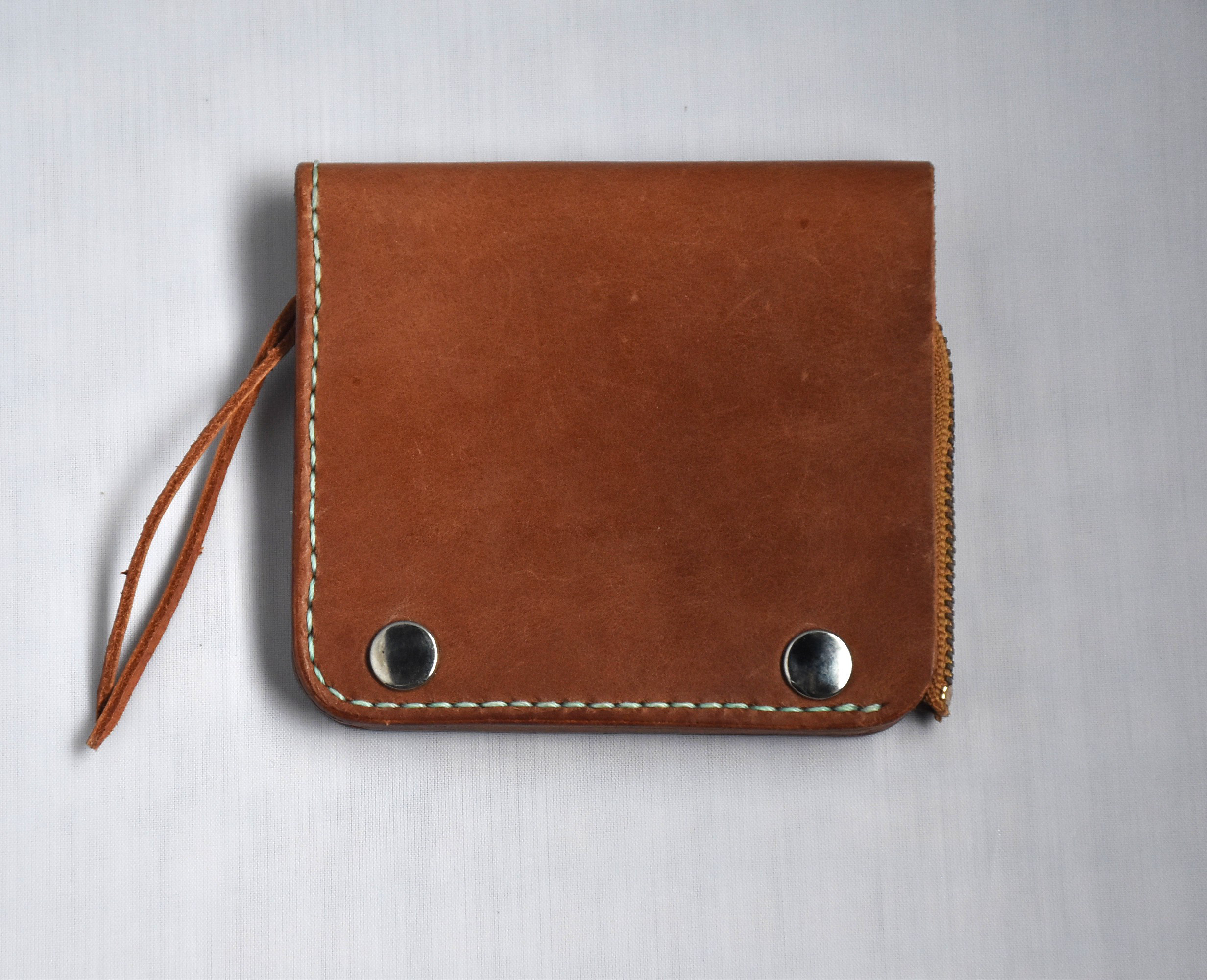 極薄！ハーフウォレット（ブラウン）　革財布　ハーフウォレット　　本革　牛革　かわいい　カラー　薄型　最低限　プレゼント