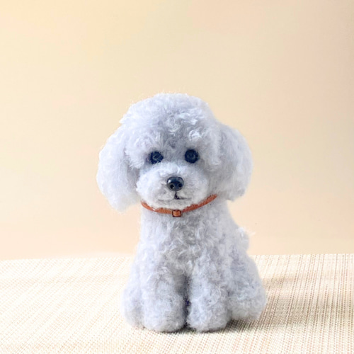 ＊mocha♡dog ＊ プードル(シルバーM)☆ぬいぐるみわんこ 犬 いつでもいっしょ♪ ふわふわシルバートイプードル 犬のぬいぐるみ