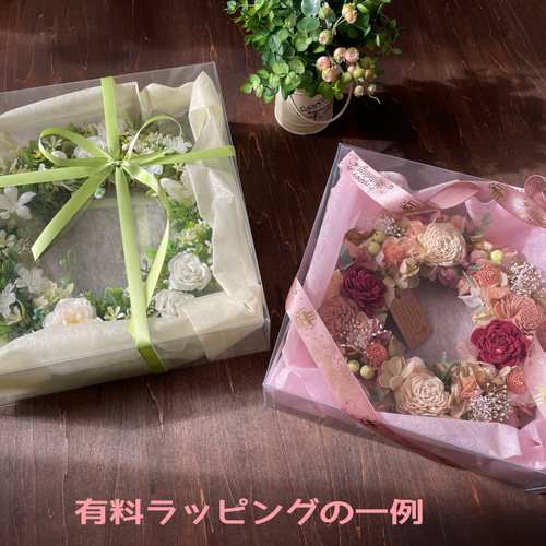 グリーンと小花のリース 【受注制作】 アートフラワー 花の庭