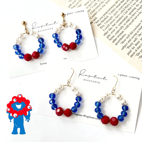 万博 ミャクミャクカラー ピアス ピアス（フック・チェーン） ❁︎coco