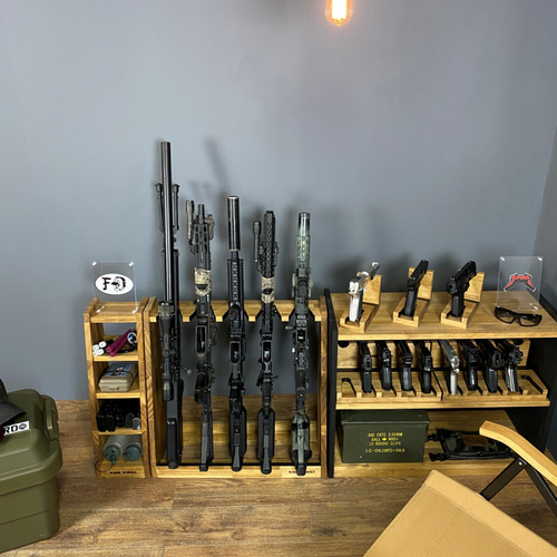 WOODWORKS ガンラック ／ライフルスタンド1丁掛+マガジンラックセット