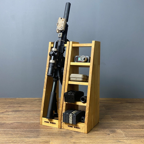 WOODWORKS ガンラック ／ライフルスタンド1丁掛+マガジンラックセット