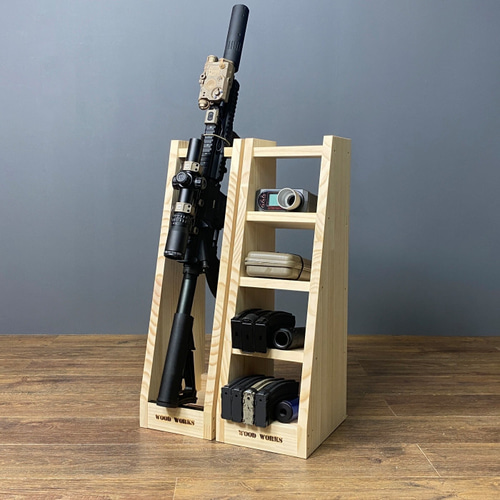 WOODWORKS ガンラック ／ライフルスタンド1丁掛+マガジンラックセット