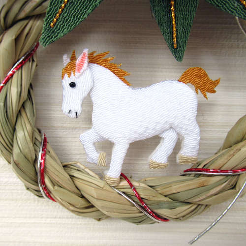 2026しめ縄☆ 正月飾り 午（うま）のお正月リース飾り 小26-1 リース