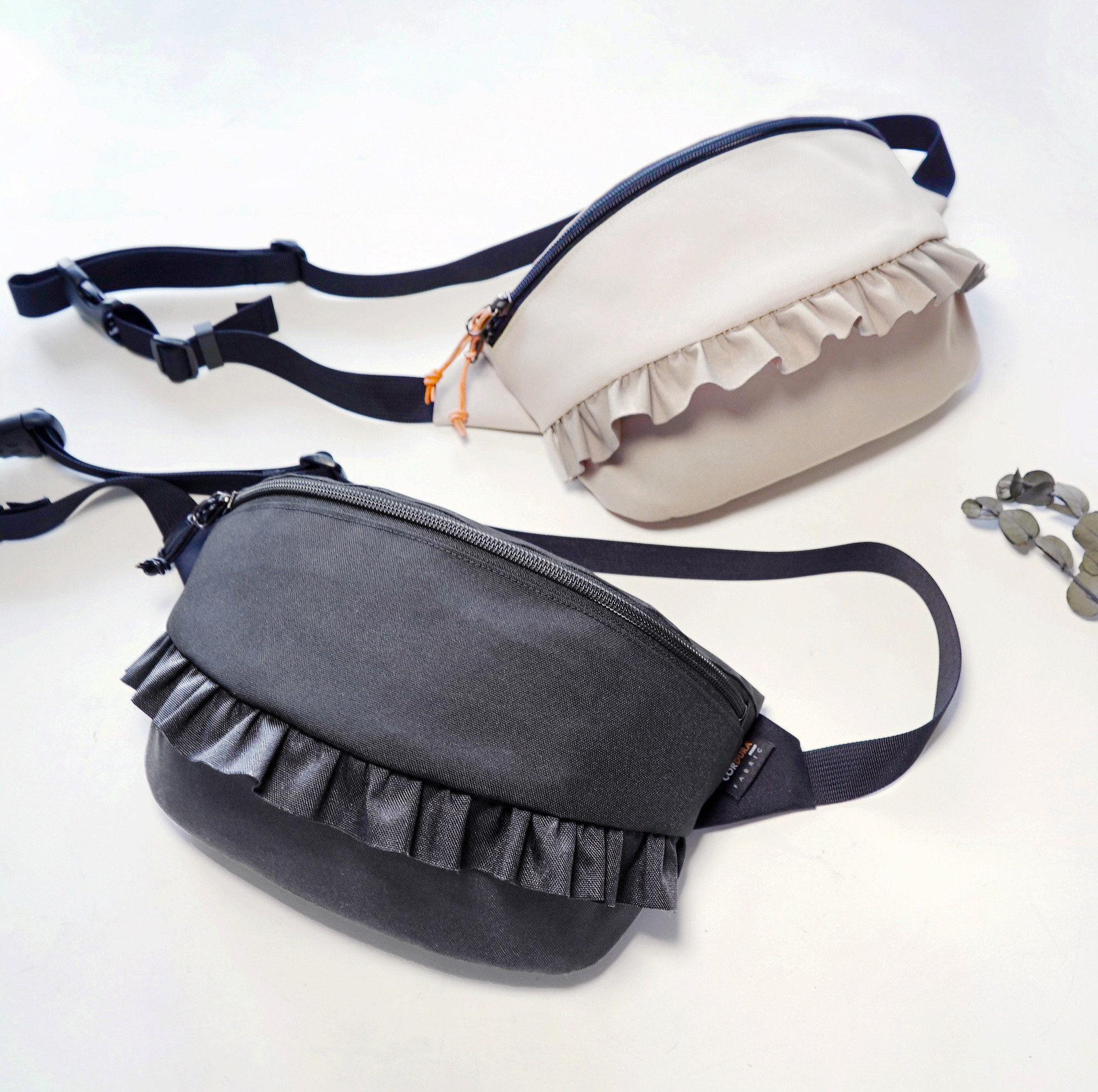 【Lサイズ】撥水CORDURA®×フリル｜軽量2WAYショルダー＆ボディバッグ（大容量）