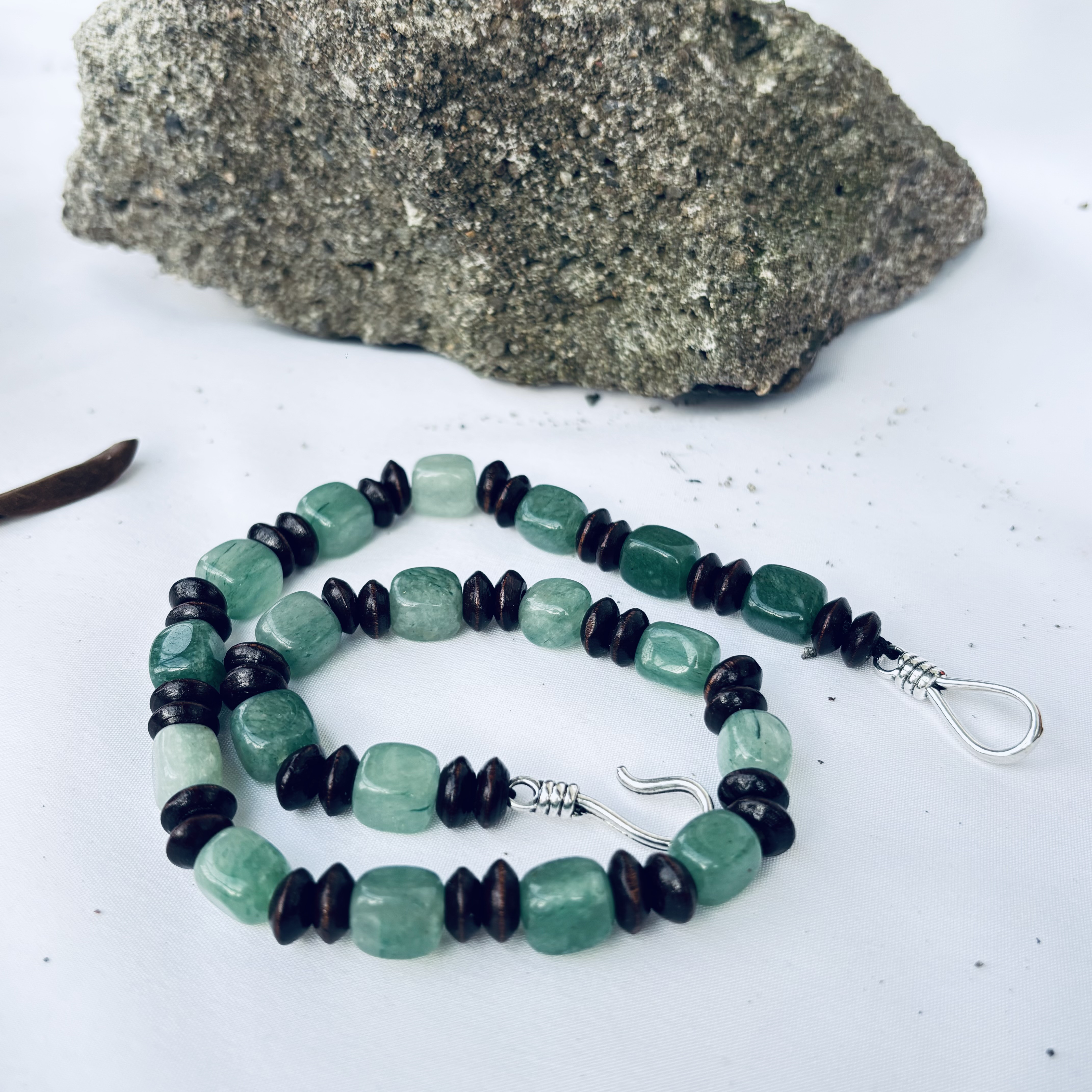 『森の調べ ‧ グリーンアベンチュリン × ウッドビーズ』