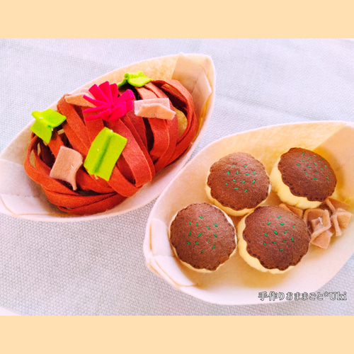フェルトおままごと お祭り♪たこ焼き＆焼きそば＆チョコバナナセット