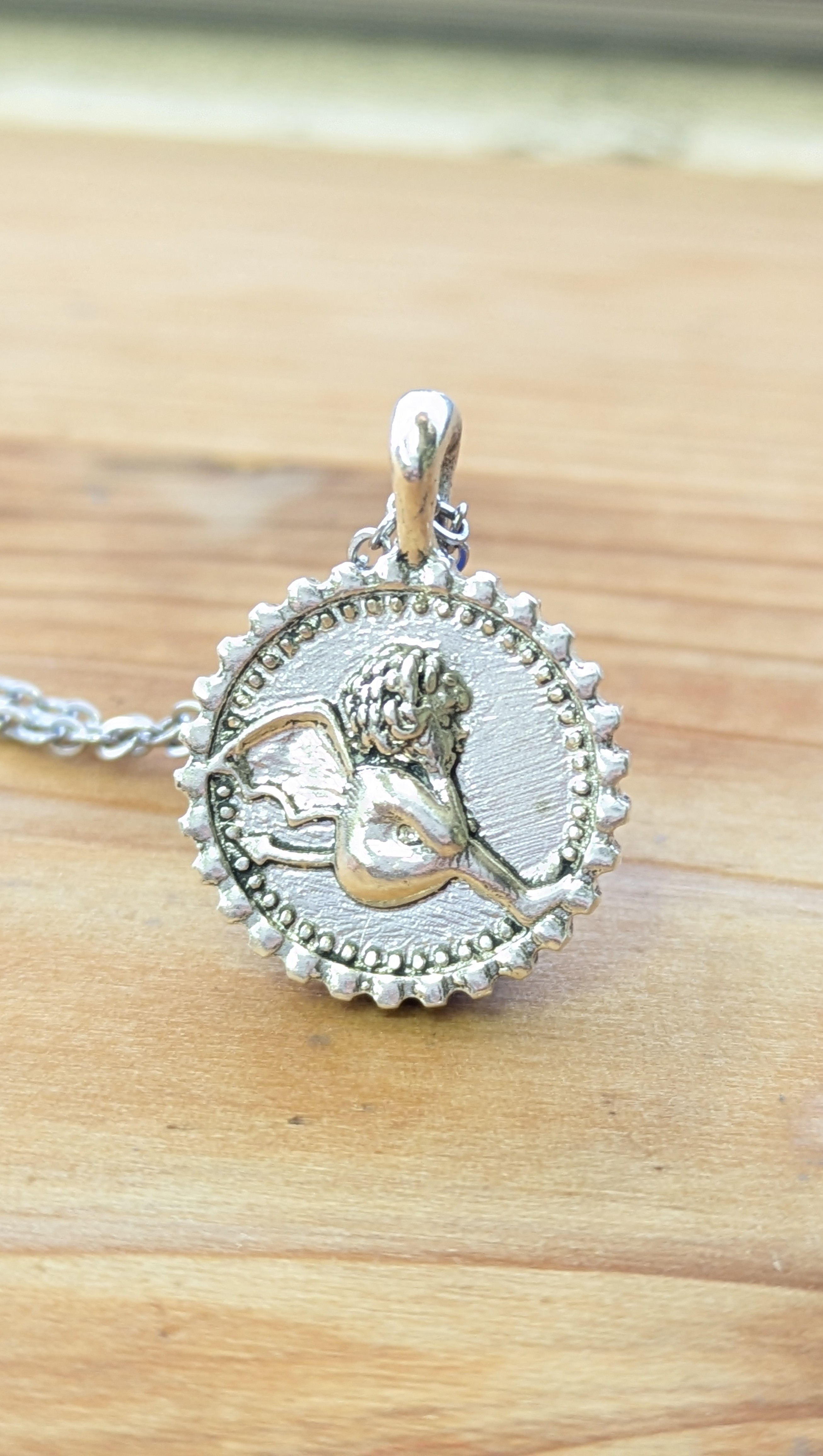 悪魔　デビルのコイン型　ペンダントネックレス