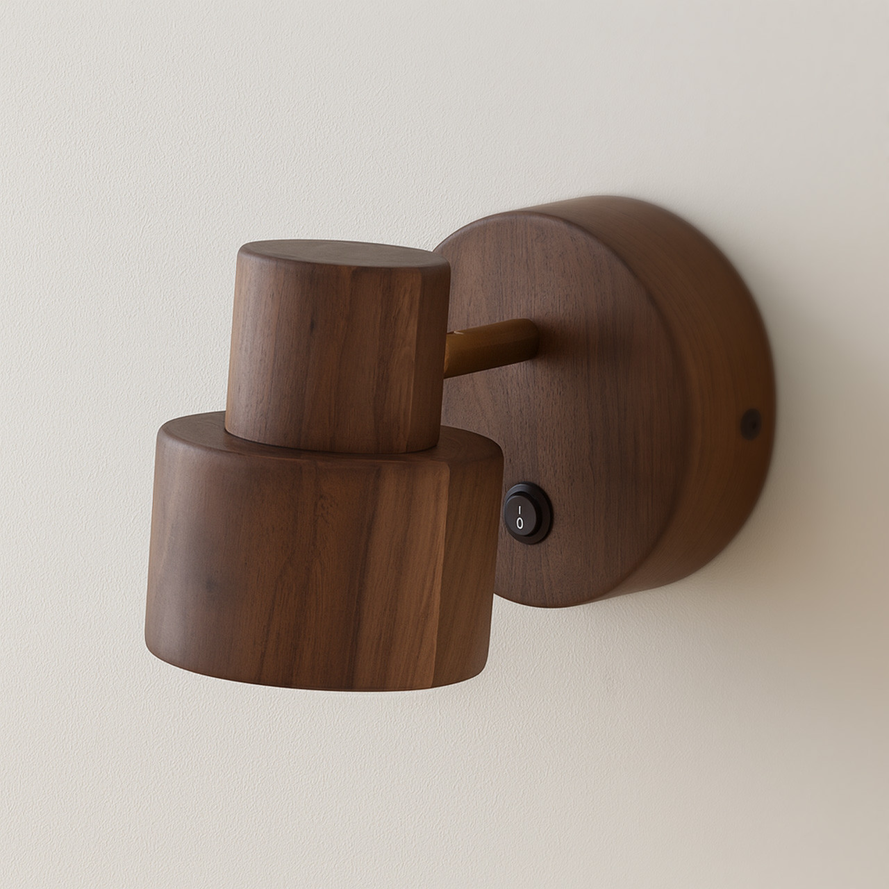 大正レトロスタイル ブラックウォールナットウッドウォールランプ ハンドメイドオリジナルウッド 3段階色温度切替 359LW