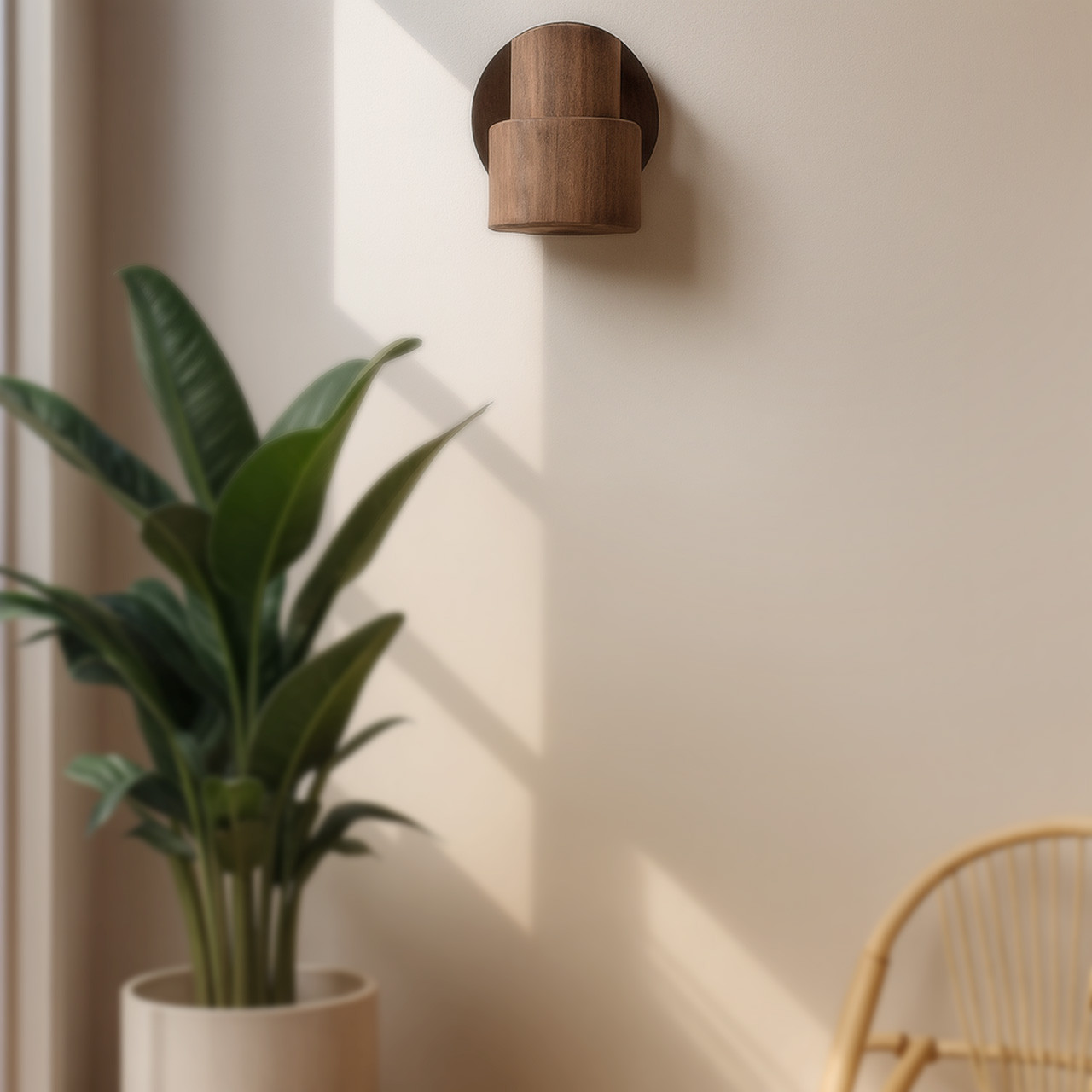 大正レトロスタイル ブラックウォールナットウッドウォールランプ ハンドメイドオリジナルウッド 3段階色温度切替 359LW