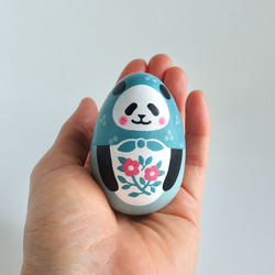 たまごパンダ《ピンクの花》 2枚目の画像
