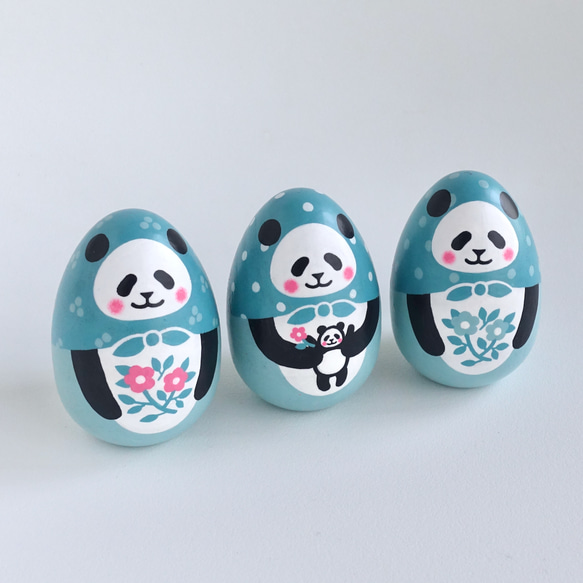 たまごパンダ《ピンクの花》 4枚目の画像