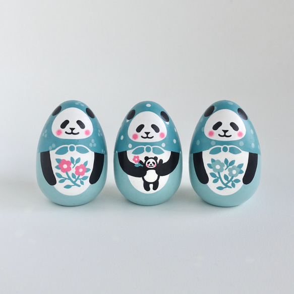 たまごパンダ《ピンクの花》 3枚目の画像