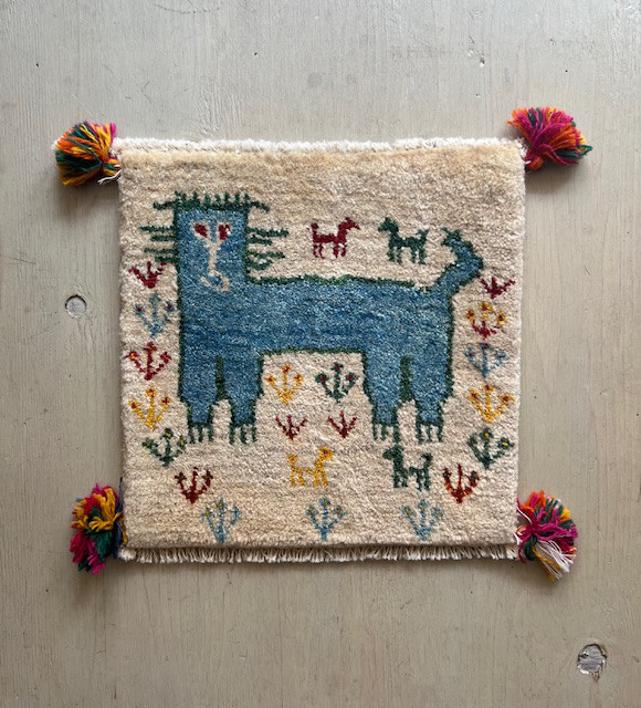 ●送料無料●ギャッベ【40×40】No.452（ライオン）チェアパッド・チェアマット・座布団・プレゼント