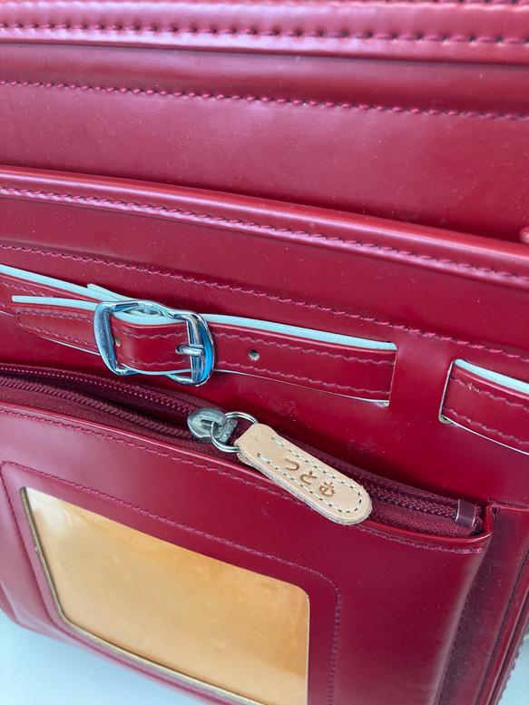 【ひらがな名入れ無料】ネームタグ・ファスナー引手「リュック・ランドセルに！」栃木レザーヌメ革 12枚目の画像